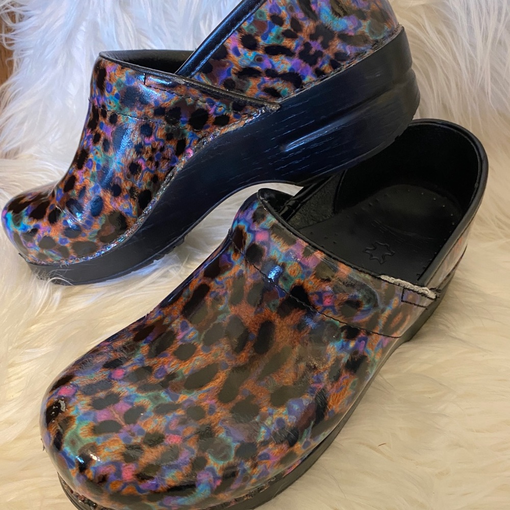 Dansko Professional Leopard Patent Clog